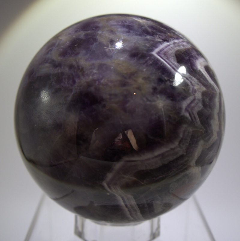 Large Chevron Amethyst Sphere