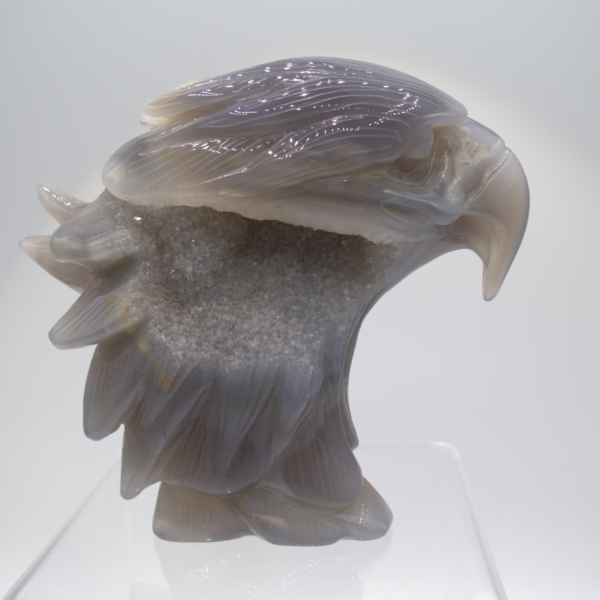 Hand Carved Blue Geode Eagle