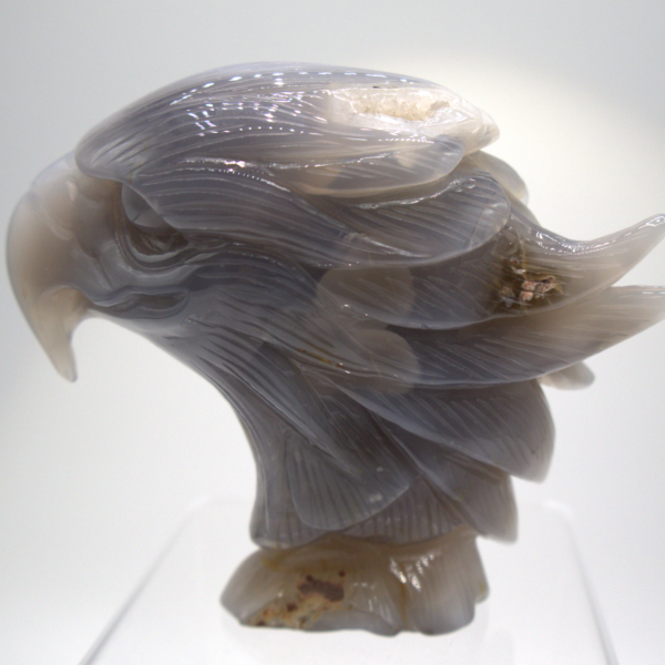 Hand Carved Blue Geode Eagle