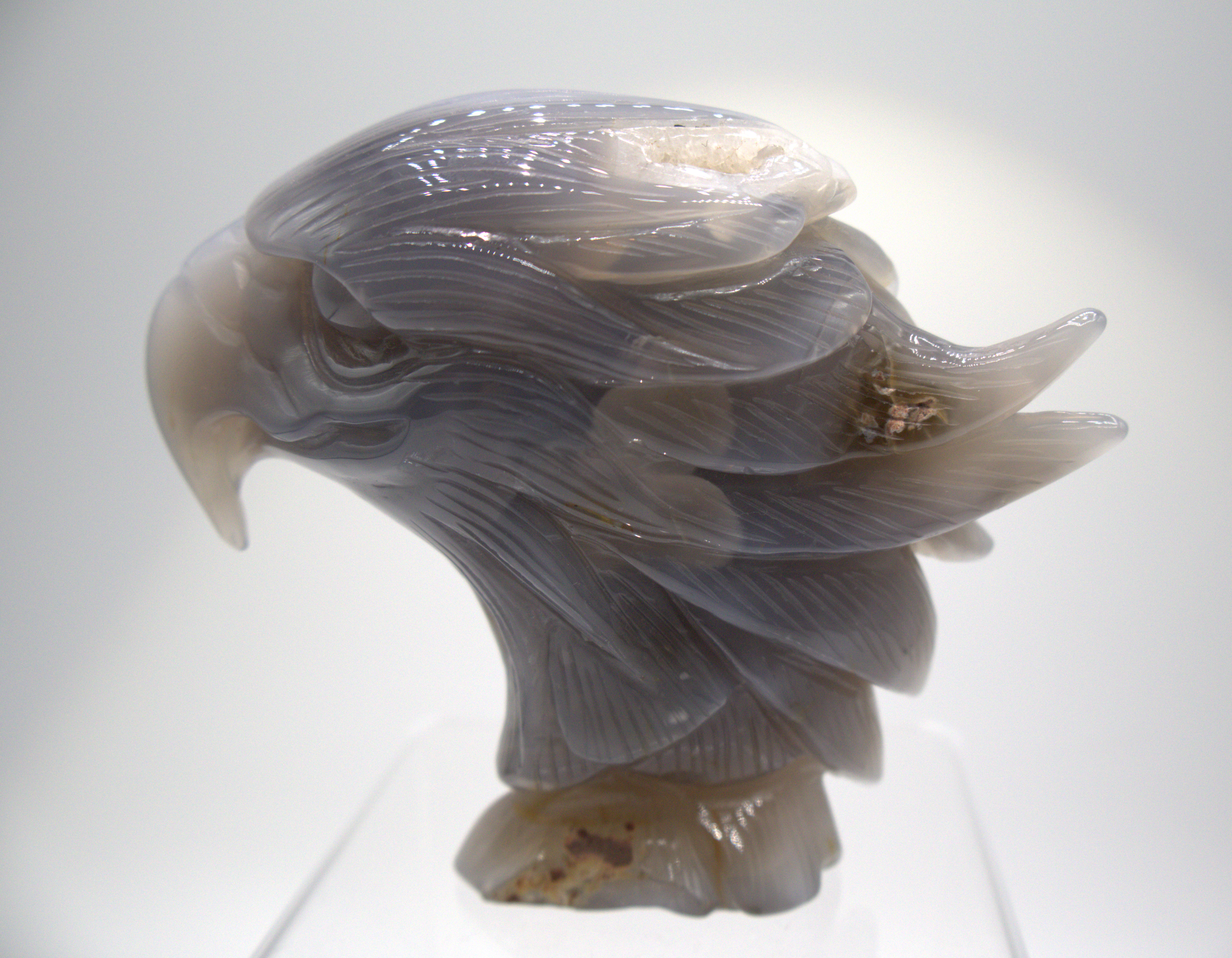 Hand Carved Blue Geode Eagle