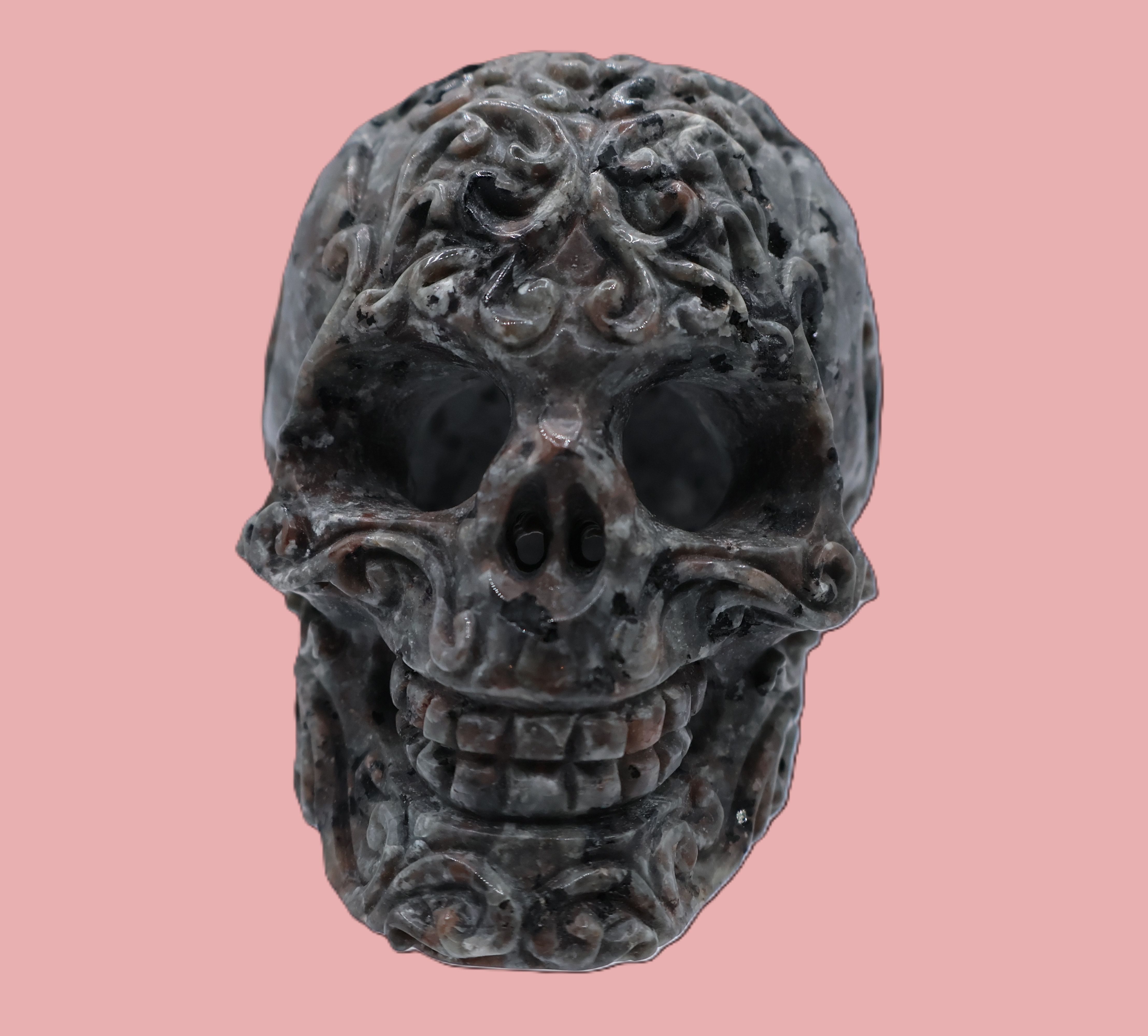Fancy Fire Flash Yooperlite Skull - Medium