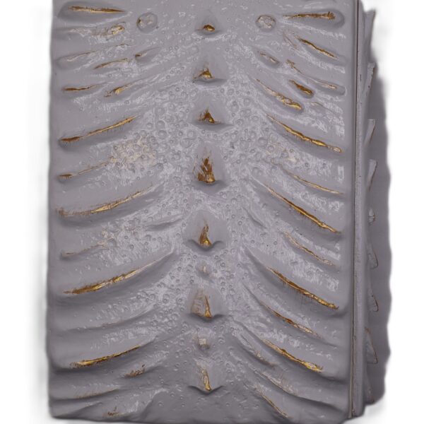 3D White Dragon Journal with Gold
