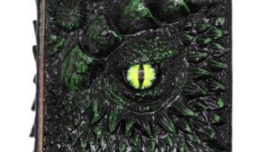 3D Black Dragon Journal with Green Eye