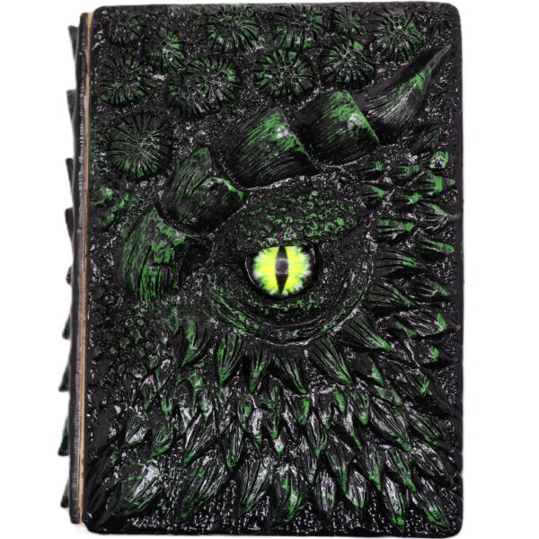 3D Black Dragon Journal with Green Eye