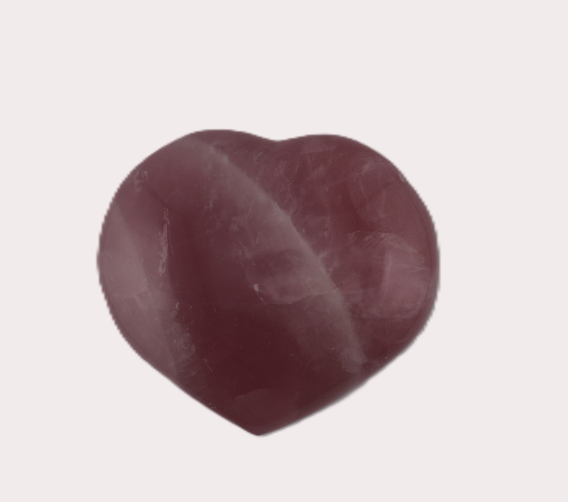 Polished Gemmy Rose Quartz Heart - Madagascar
