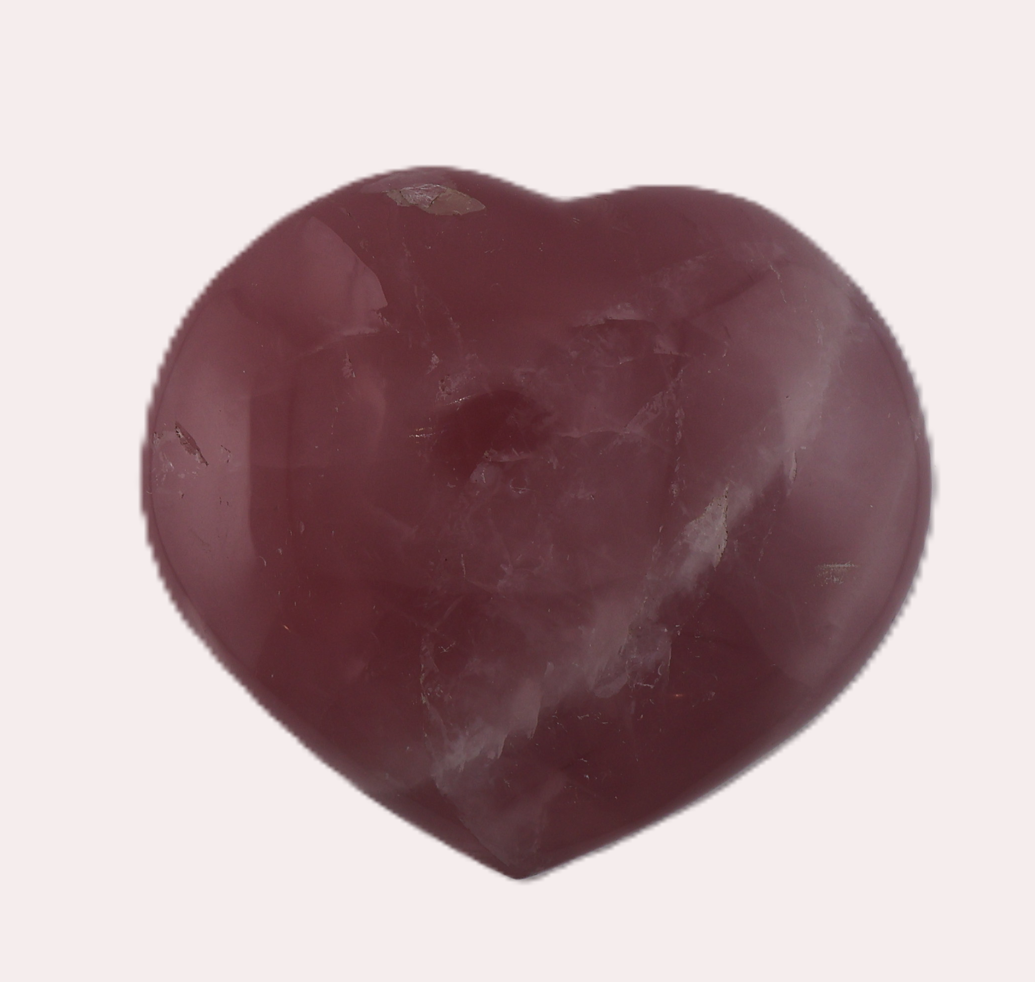 Polished Gemmy Rose Quartz Heart - Madagascar