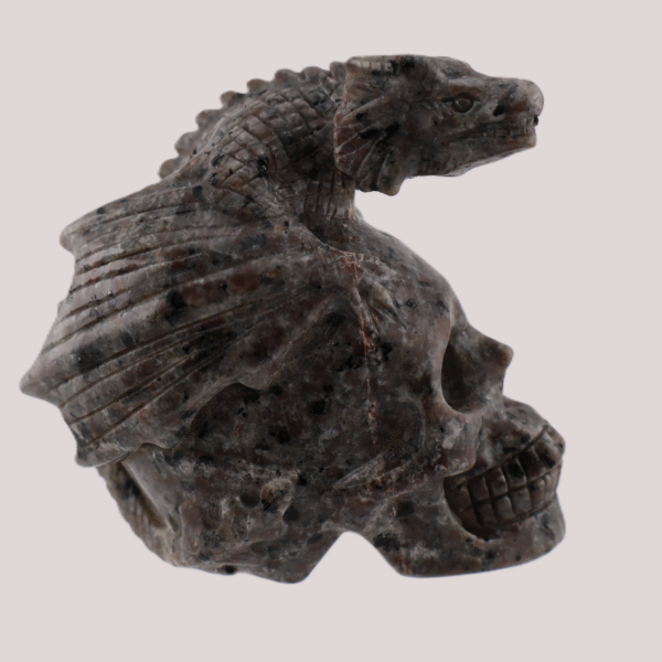 Yooperlite Skull With Dragon - UV Reactive