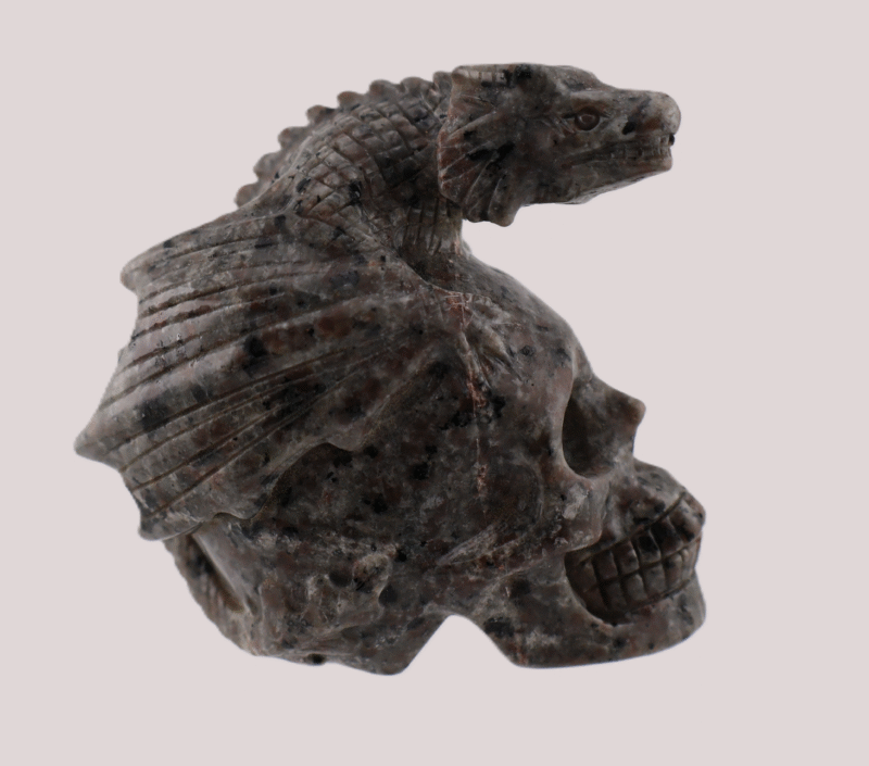 Yooperlite Skull With Dragon - UV Reactive